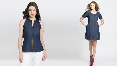 Denim dresses for women