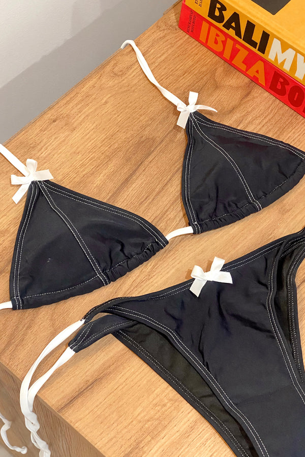 Ariana Black Bow Bikini Set – Colorful Natalie