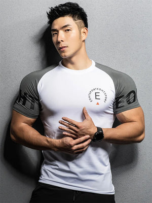 Men's Elastic Sports T-shirt Running Gym tops - goodfitforyou23