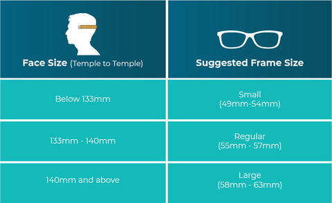 sunglasses size chart