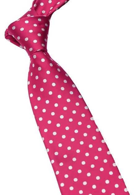 CLASSIC Hot Pink w/ White Spots Neck Tie