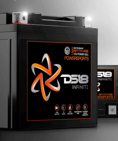 DS18 INF-YTX14-BS Batería de audio AGM Powersports de 12 voltios - 500 vatios Rms | 14Ah