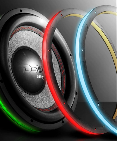 DS18 LRING12 12" Acrylic Speaker Ring with RGB LED Lights - Water Resistant 1/2" Thick Spacer for Speaker and Subwoofers