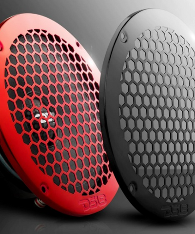 DS18 PRO-GRILL6MS Universal Red 6.5" Metal Speaker Grill Protective Covers with Honeycomb Design