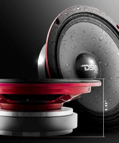 DS18 PRO-SM6.2 6.5" Shallow Mid-Range Loudspeaker with Water Resistant Cone and 1.5" Voice Coil - 200 Watts Rms 2-ohm