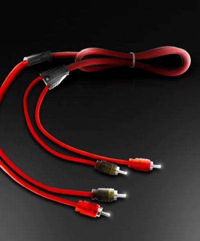 DS18 R3 3 Foot 2-Channel Ultra Flex Rca Cable with Nylon Sleeving- Made with Oxygen-free Copper Wire