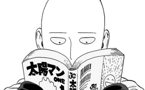 Saitama One Punch Man Reading Manga