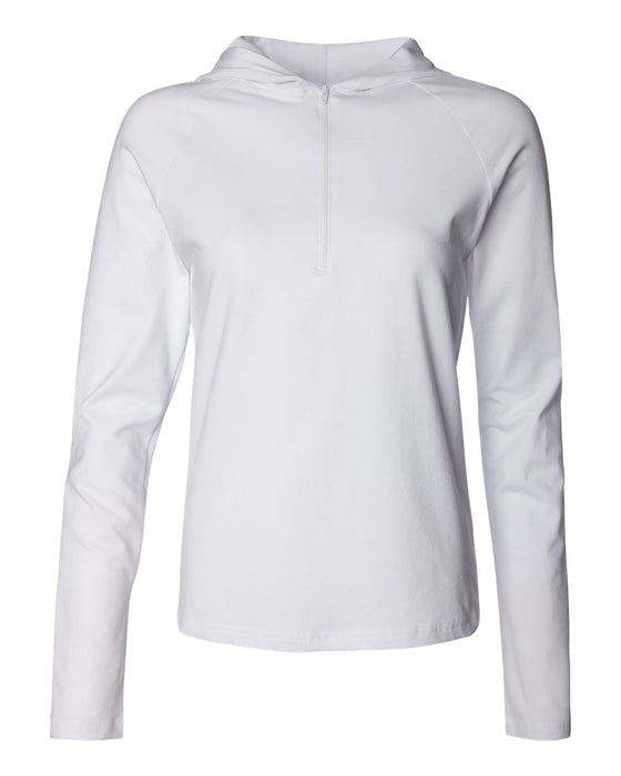 875 - Women's Cotton Spandex Half-Zip Hooded Pullover