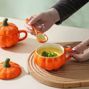 Halloween Creative Pumpkin Mug  With Spoon - Nanag store