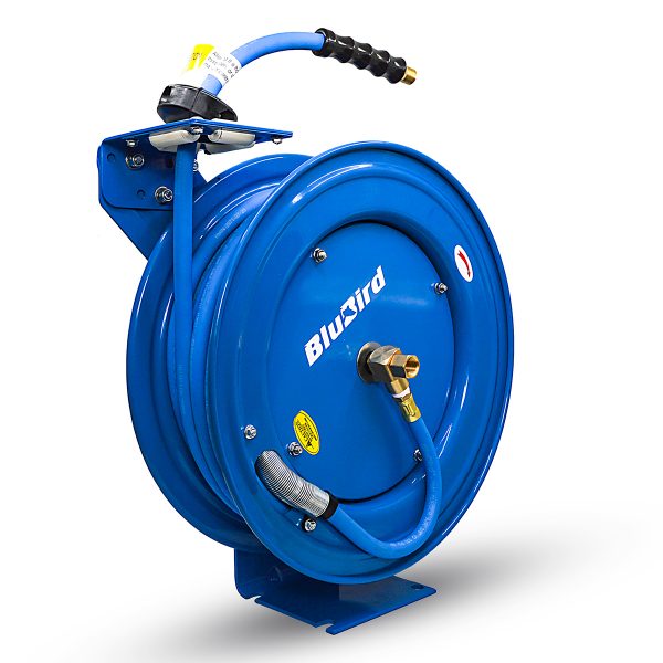 PRO-SOURCE - Hose Reel with Hose: 1/2 ID Hose x 50', Spring Retractable