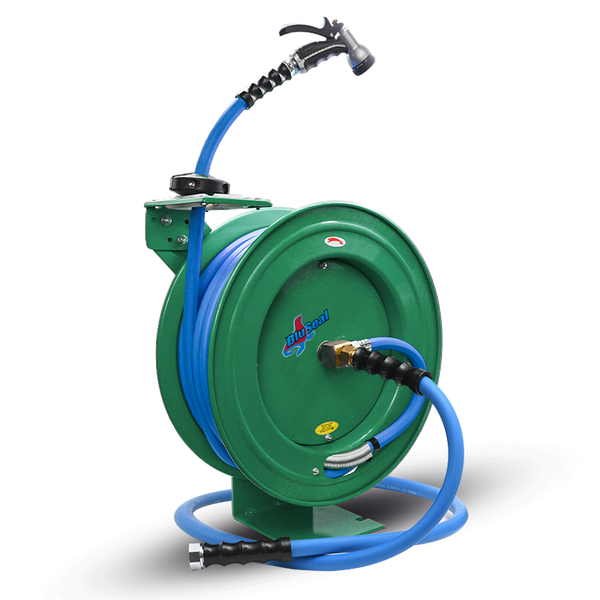 BluSeal Water Hose Reel 5/8 x 50' Retractable Steel Construction with –  TheBlueHose