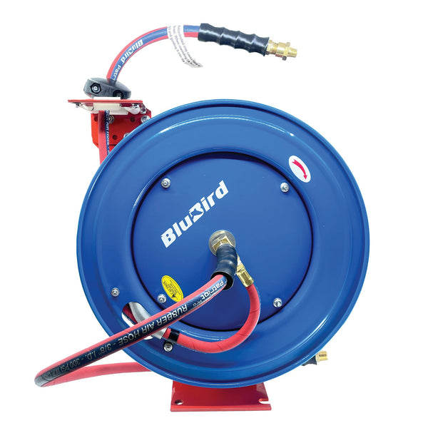 BluBird Patriot Pro Air Hose Reel 3/8 x 50' Retractable Heavy Duty St –  TheBlueHose