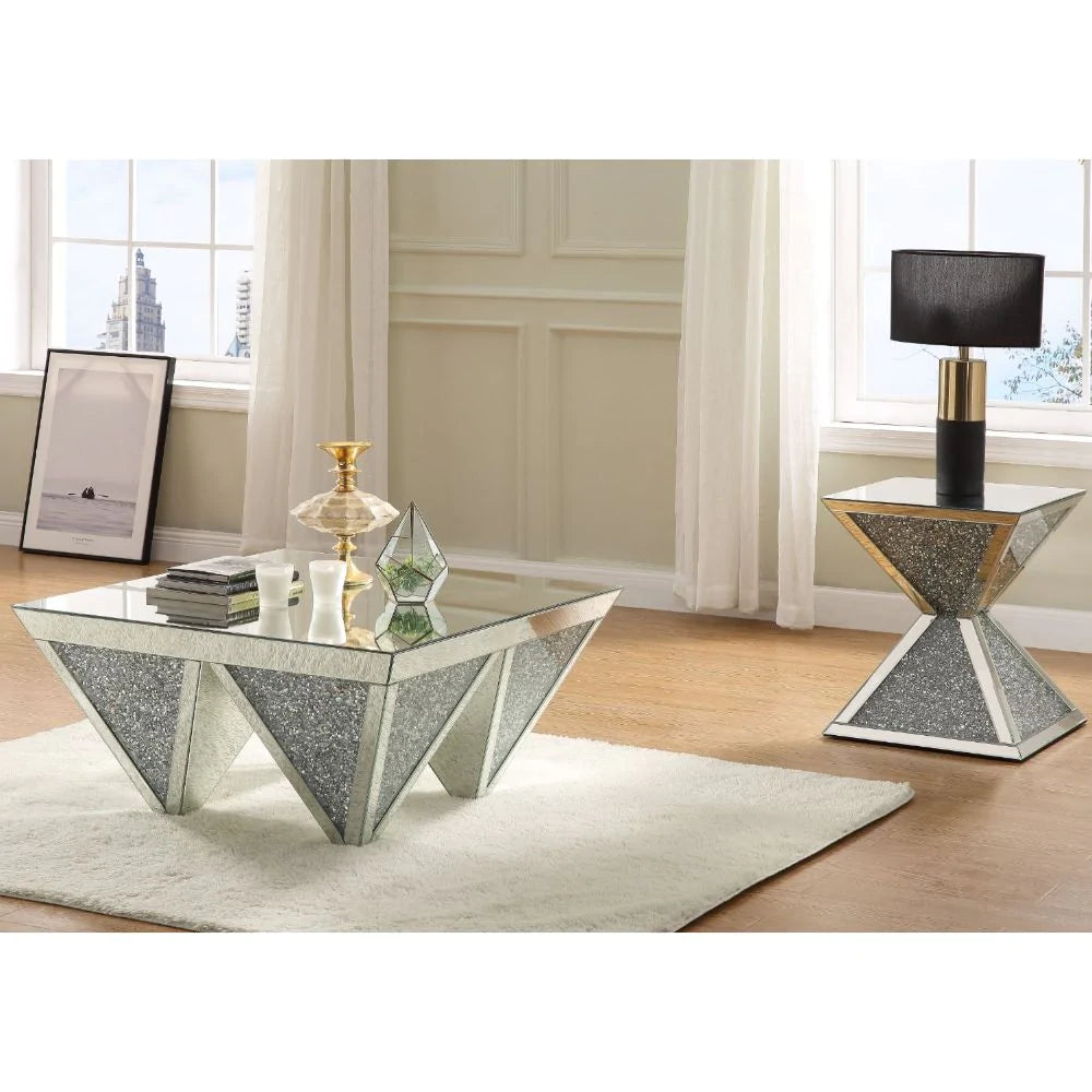 Noralie Mirrored & Faux Diamonds Coffee Table Model 84900 By ACME Furniture