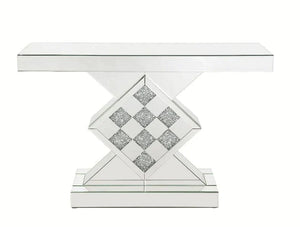 Noralie Mirrored & Faux Diamonds Accent Table Model 90622 By ACME Furniture - Caviani-Furniture 