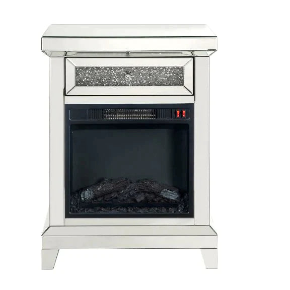 Noralie Mirrored & Faux Diamonds Fireplace Model 90866 By ACME Furniture