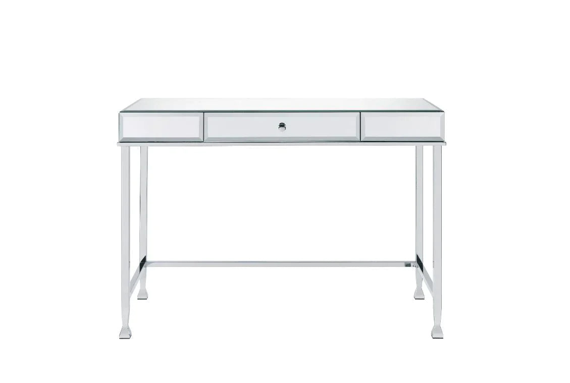 Canine Mirrored and Chrome Finish Writing Desk Model 92975 By ACME Furniture