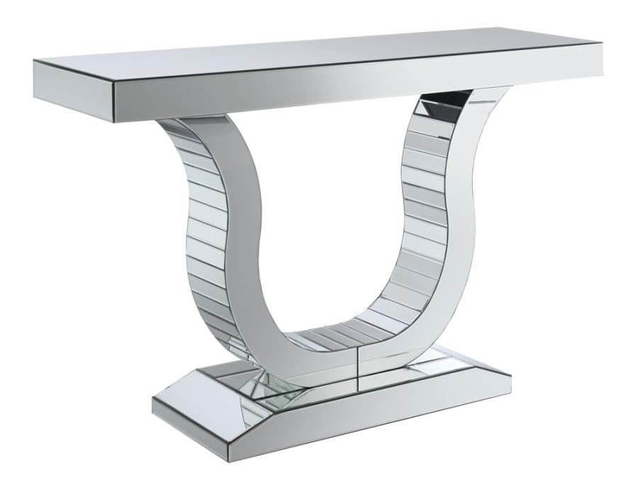 Coaster Saanvi Console Table with U-shaped Base Clear Mirror Model 930010