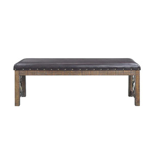 Raphaela Black PU & Weathered Cherry Finish Bench Model DN00982 By ACME Furniture - Caviani-Furniture 