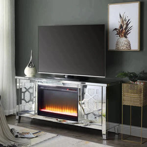 Noralie Mirrored & Faux Diamonds TV Stand Model LV00312 By ACME Furniture - Caviani-Furniture  - Mirrored Tv Stand
