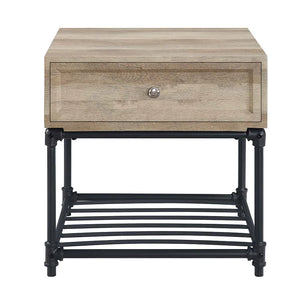 Brantley Oak & Sandy Black Finish End Table Model LV00749 By ACME Furniture - Caviani-Furniture 