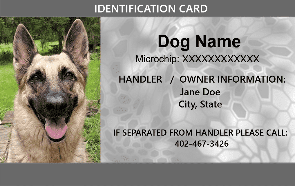 service dog id card template free download uk