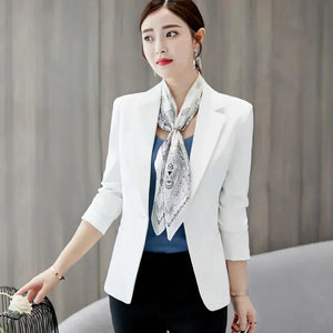 Women Blazer Business Casual Plus Size Autumn Winter Slim Fitting Topcoat Solid Color Comfortable Coat - yveyx2