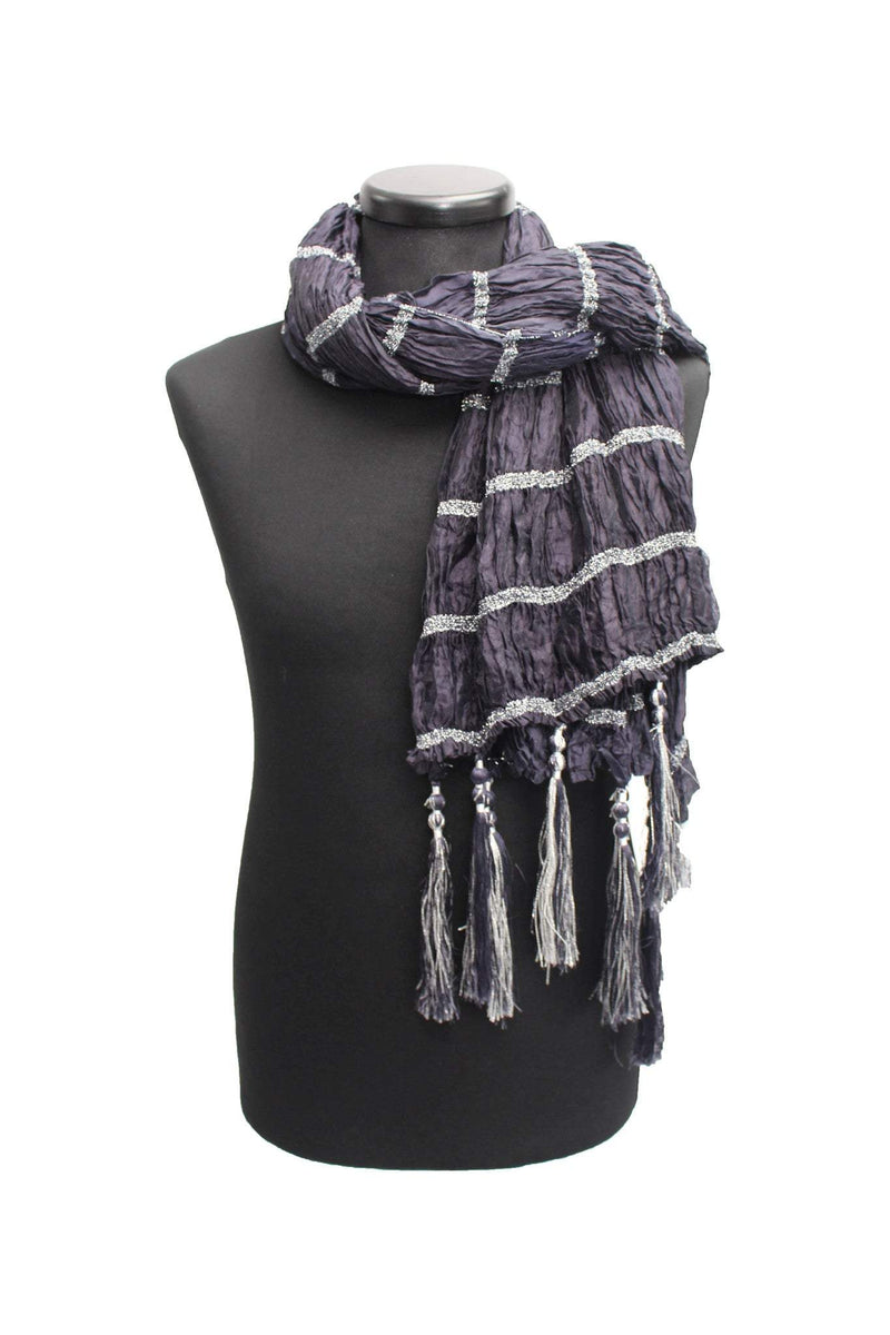 navy and silver scarf