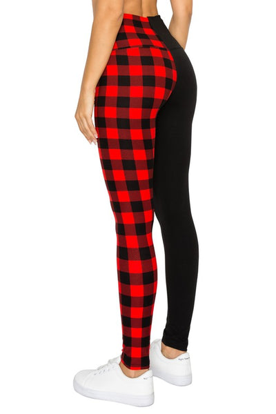 Yoga Waist Black/Red Plaid Print Leggings – CELEBRITY LEGGINGS