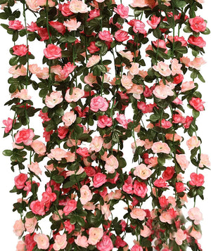 8pcs 65.6Ft Flower Garland, Fake Rose Vine Artificial Flowers Ivy Garland for Wedding Arch - Party Galaxy Products
