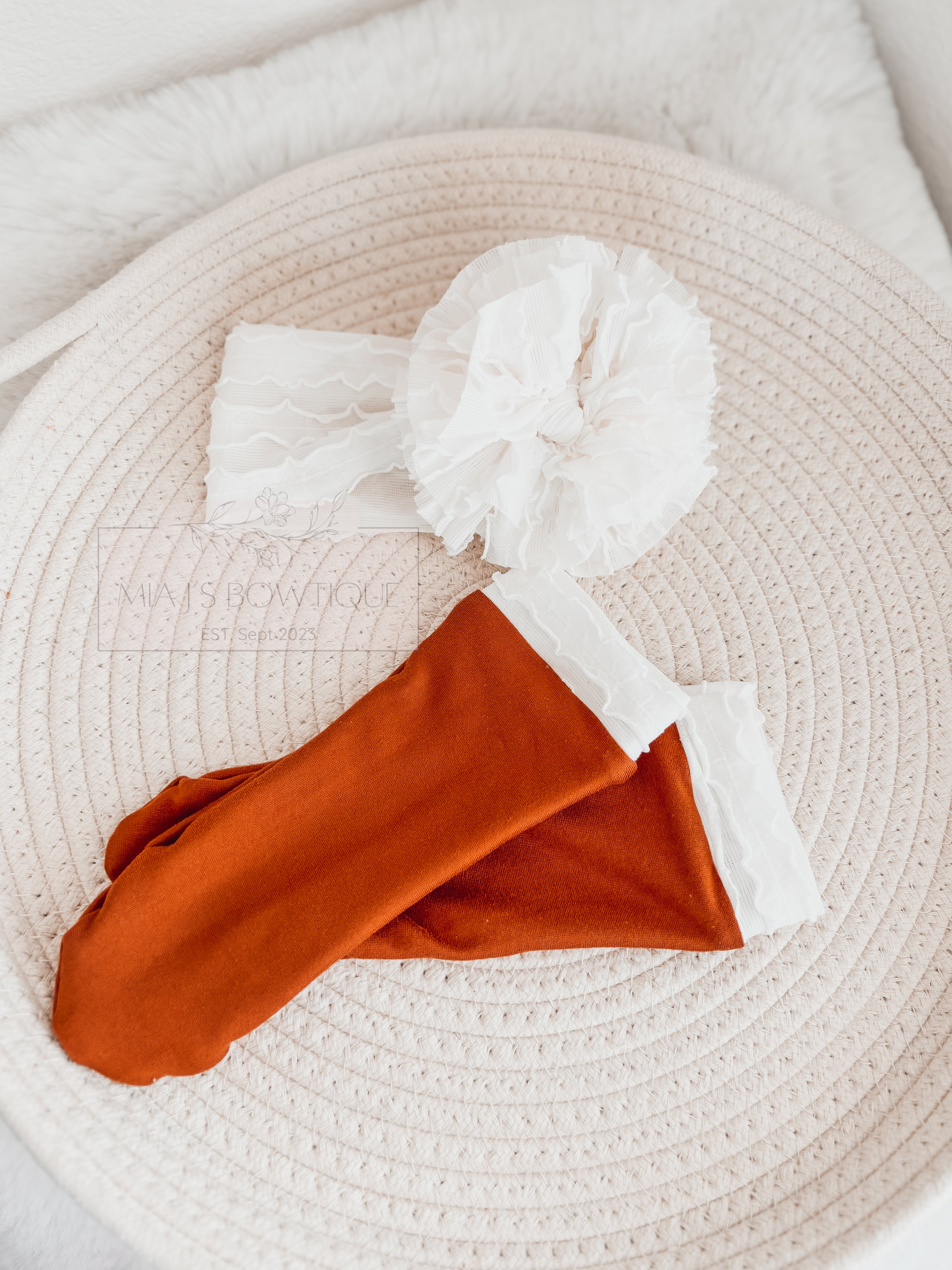 White Ruffle Headwrap
