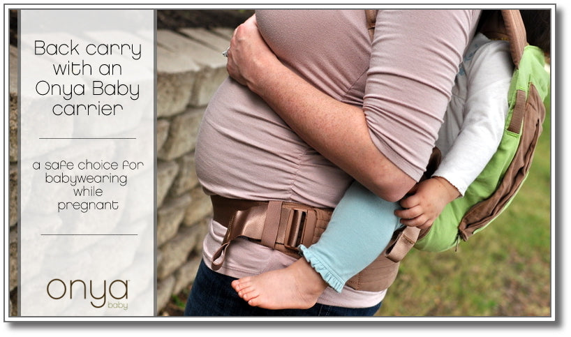 How to back carry your baby in a soft-structured baby carrier while pregnant