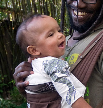 Happy baby with well-rounded head