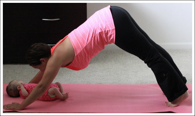 Parent doing post baby exercises