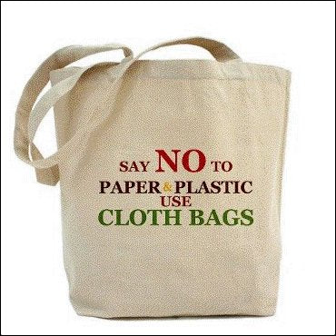 A cloth bag to replace paper and plastic bags