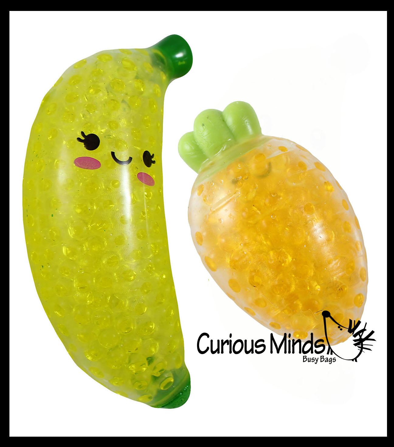 Curious Minds Busy 1 Banana Water and Sparkle Filled Squeeze