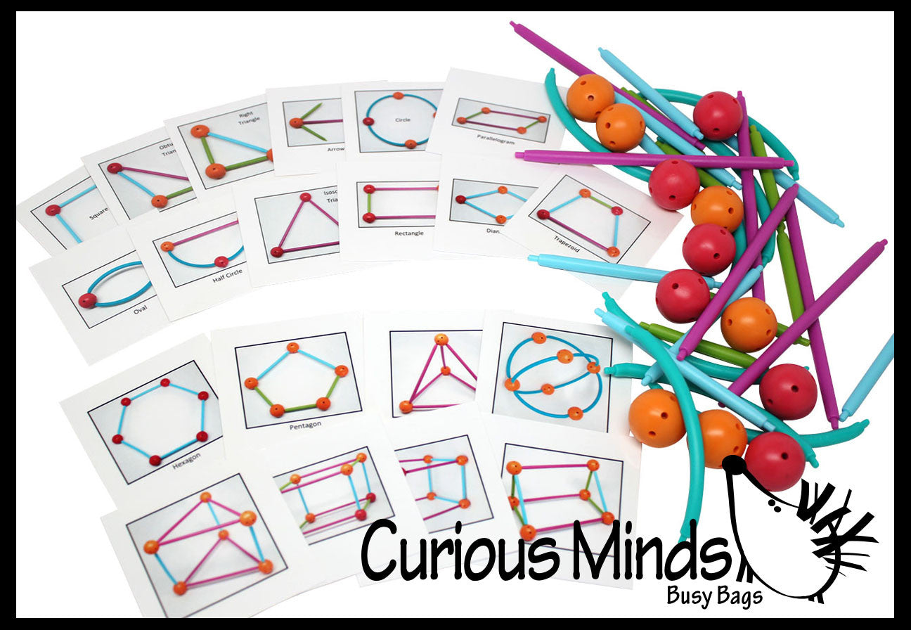 Building Geometric Shapes - Construction Set | Curious Minds Busy Bags