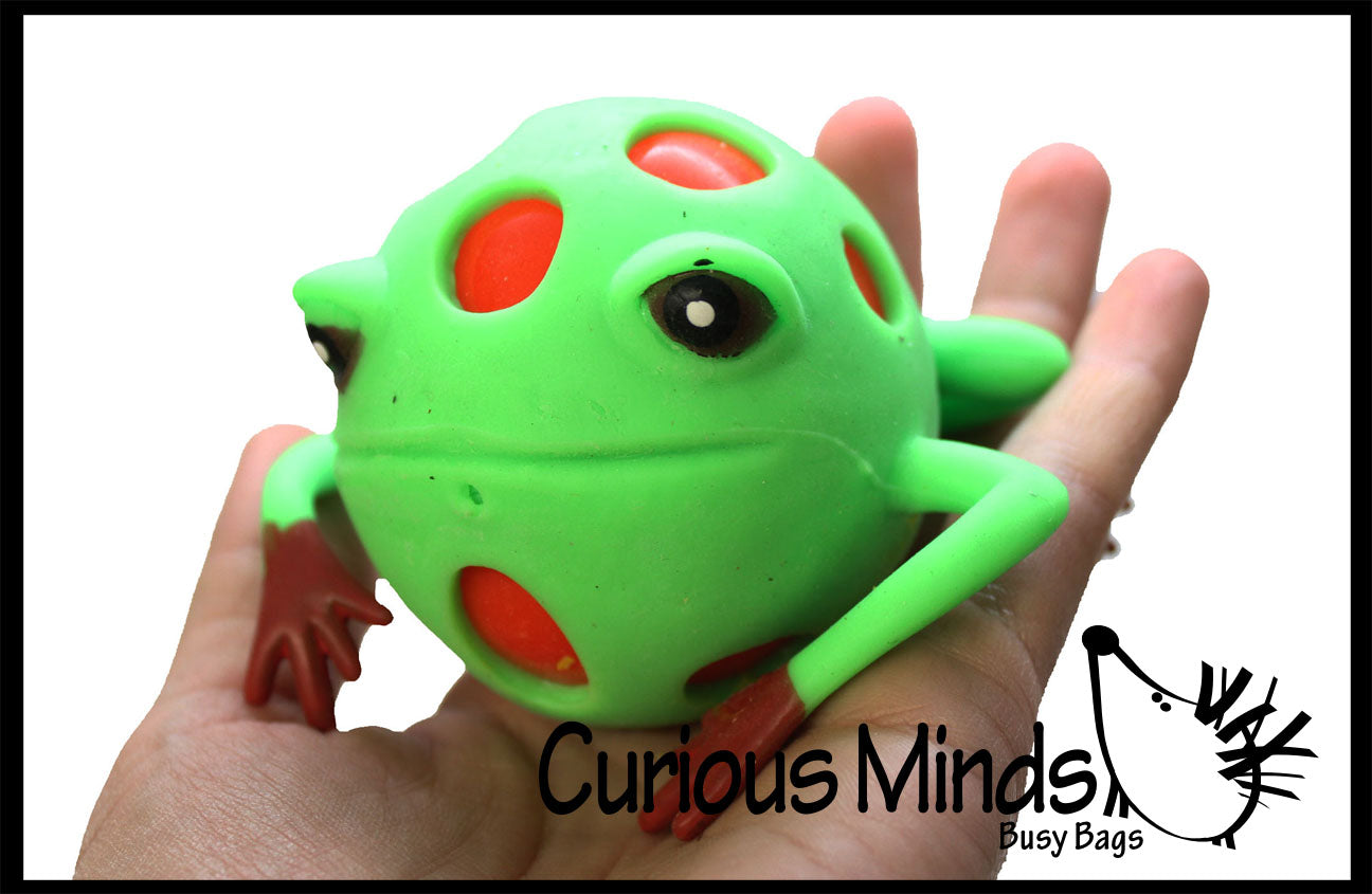 Squishy Frog Fidget Toy - Mesh Blob Stress Ball | Curious Minds Busy Bags