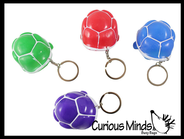 Fun Pop-Out Turtle Fidget Keychain Toy - Squeeze to Pop Head out of Sh ...