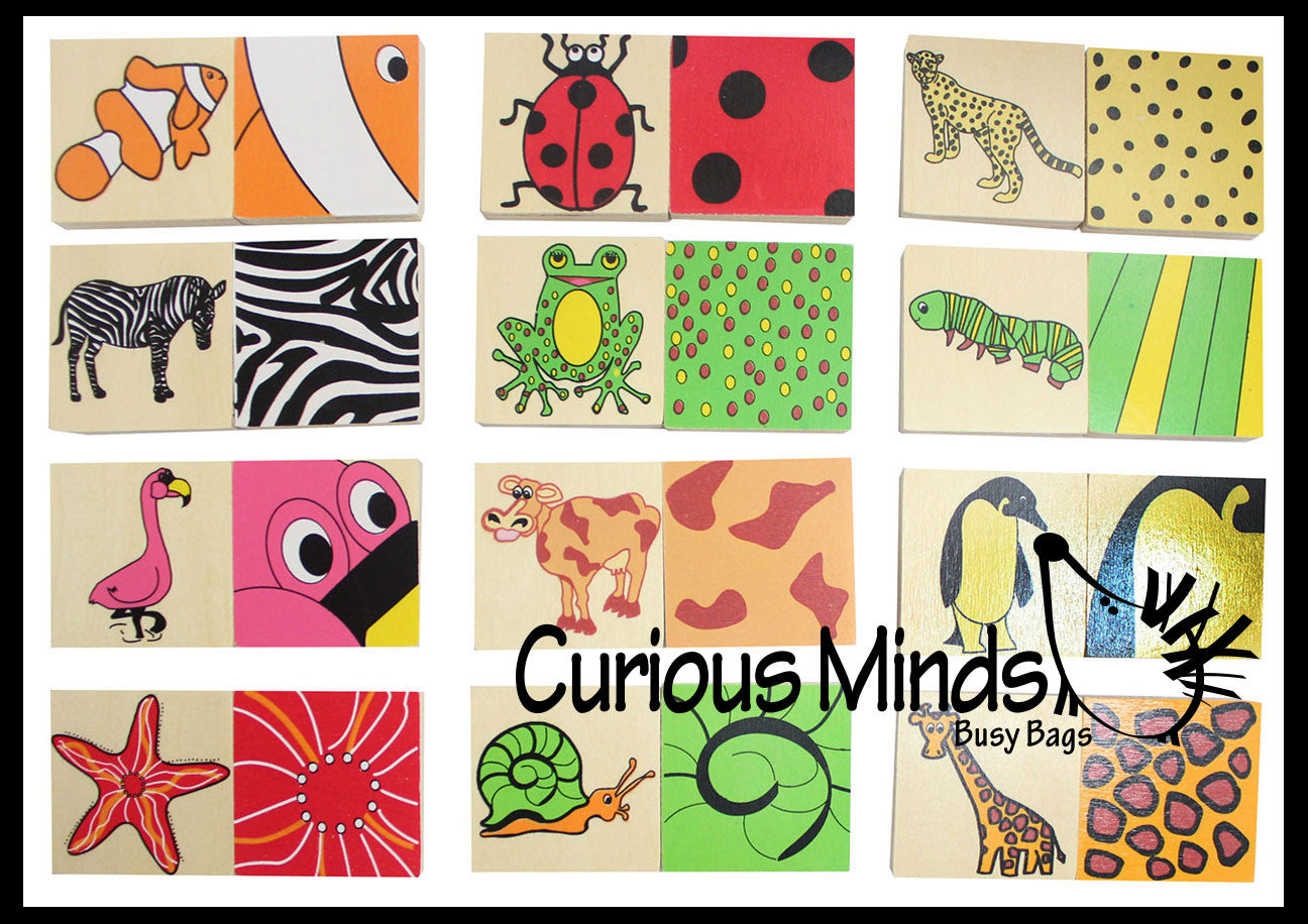 SALE - Wood Animal Pattern Sorting Memory Game | Curious Minds Busy Bags