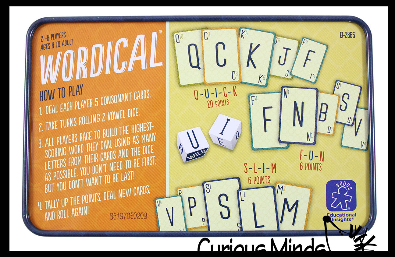 Wordical Word Making Point Scoring Learning Game Language Arts Curious Minds Busy Bags