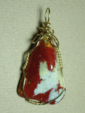 Gold-filled Wire Wrapped Pigeon Jasper Pendant