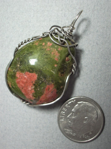 15% Off - Unakite Stone Pendant Wire Wrapped .925 Sterling Silver – Jemel