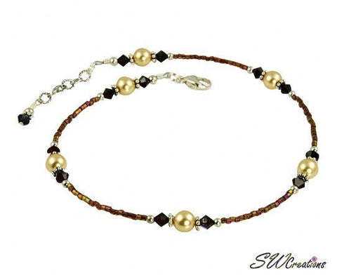 garnet pearl anklet