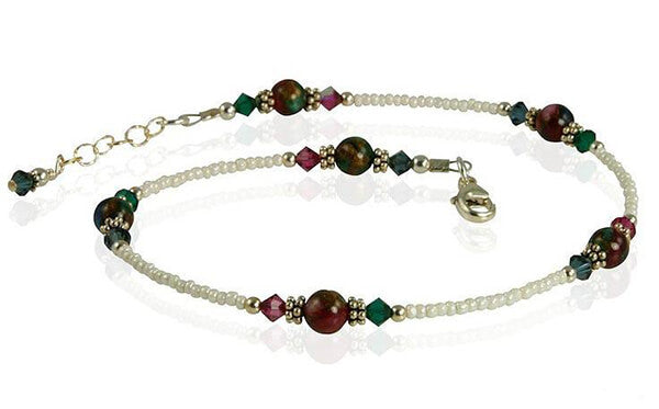 gemstone beaded anklet