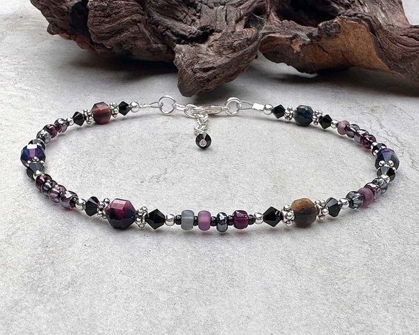 rainbow cats eye anklet