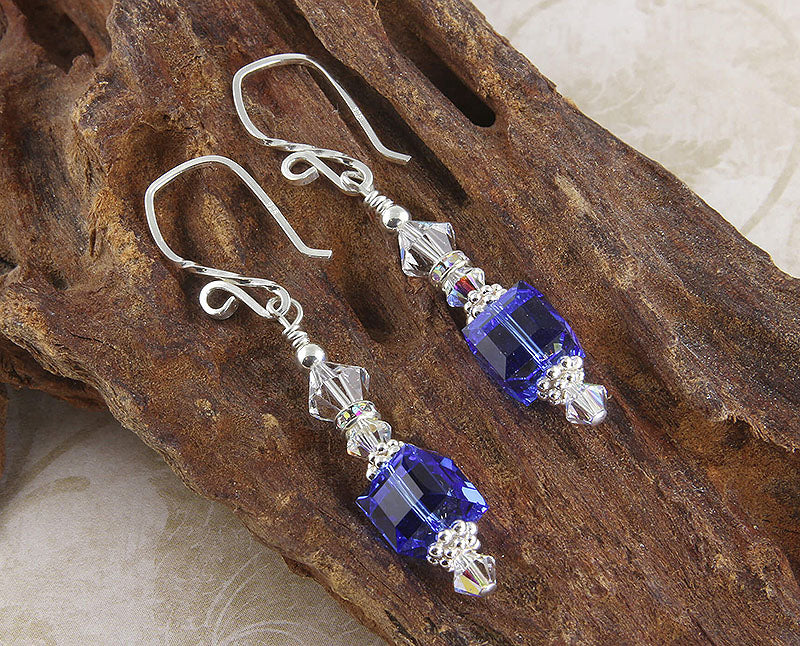 sapphire crystal earrings