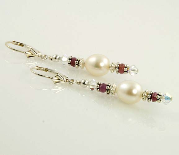 sapphire pearl earrings