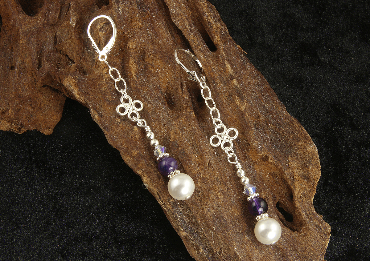 amethyst pearl earrings