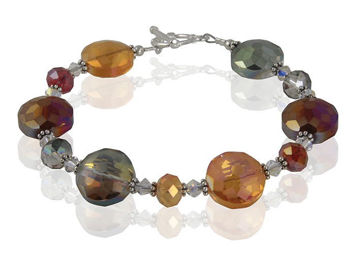 Autumn Crystal Glass Beaded Bracelet