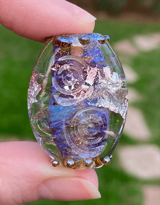 purple lampwork focal bead